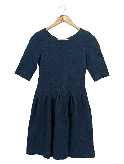GANNI Damen Blusenkleid Gr. 36/S Blau Strukturmuster Elegant Freizeit