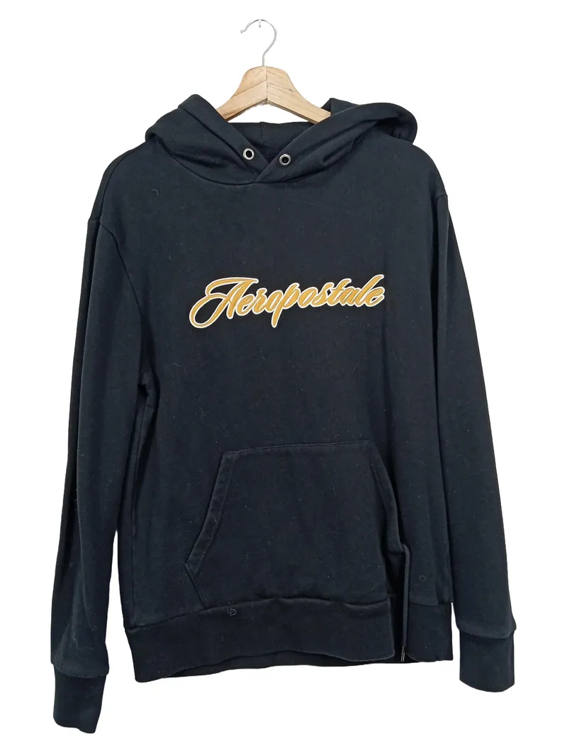 Aéropostale Damen Hoodie Kapuzenpullover Schwarz Gr. M Logo 1