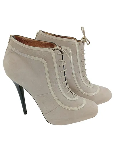 BARBARA BUI Damen Stiefelette 38.5 Beige Elegant Modern Luxuriös Stiletto