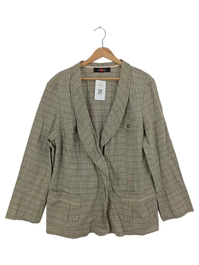 SALLIE SAHNE Damen Blazer Grau Kariert Gr. 44/L Klassisch Business