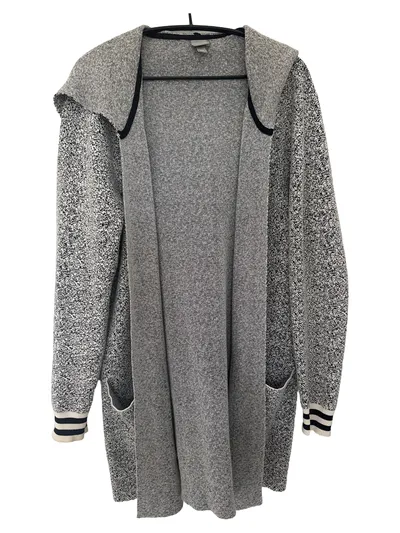 Bench Damen Strickjacke Grau Meliert Kapuze Gr. 38;M Casual
