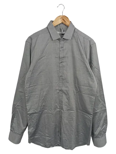 AGLINI Herren Business Hemd Gr. 52/XL Grau Klassisch