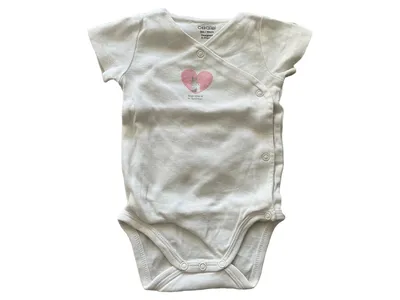 Obaïbi Baby Body Mädchen Wickelbody Herz Hase Weiß Gr. 59/62 Baumwolle