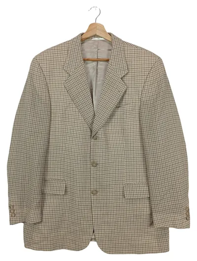 RENé LEZARD Sakko Herren 52/L Beige Strukturmuster Klassisch Business