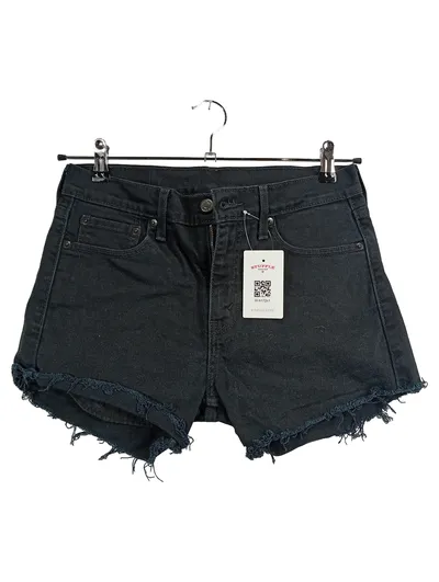 Levi's Damen Cut-Off Shorts Jeans Fransen Schwarz W30 L30 Baumwolle