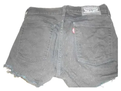Levi's Damen Cut-Off Shorts Jeans Fransen Schwarz W30 L30 Baumwolle