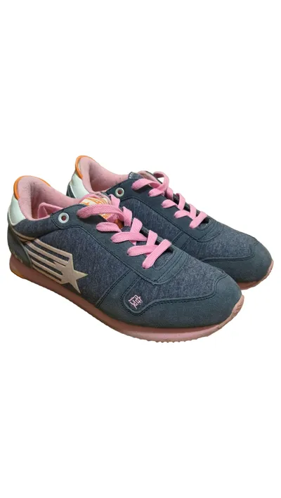Superdry Damen Sneaker Low Gr. 38 Grau Rosa Retro Turnschuhe