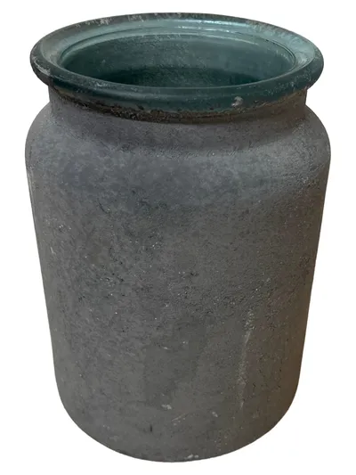 Lübech Living Oohh Vase Glas Grau Recycelt Dekovase Zylinder Modern Design