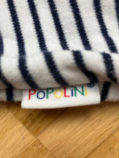Popolini Baby Schlafsack Gr. 62 weiß blau gestreift Baumwolle