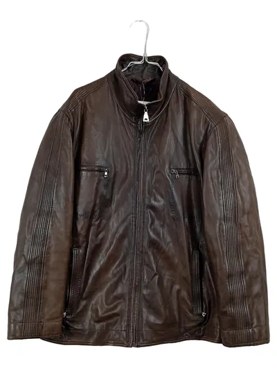 Kapraun Lederjacke Herren Braun Gr. 58/4XL Echtleder Bikerjacke
