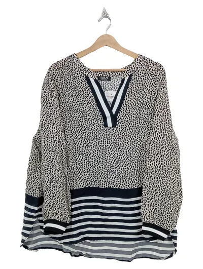 TUZZI Damen Langarmshirt Animal-Print Streifen Gr. 46 Cupro Mehrfarbig