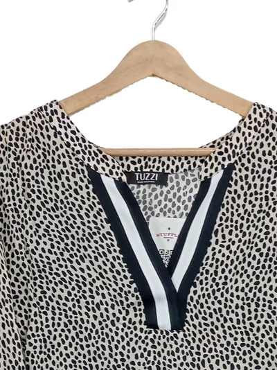 TUZZI Damen Langarmshirt Animal-Print Streifen Gr. 46 Cupro Mehrfarbig