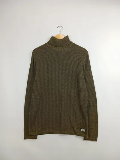 Jack & Jones Herren Rollkragenpullover Gr. M Oliv Strickpullover