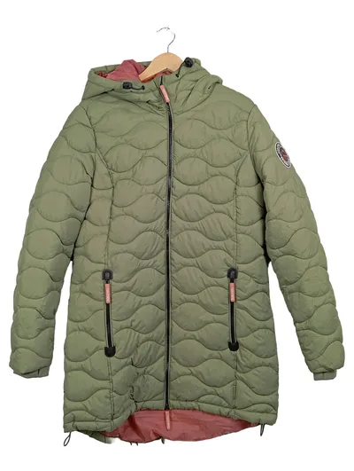 SUBLEVEL Damen Steppjacke Winterjacke Kapuze Oliv Gr. L 40