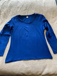 Cecilia Classics Langarmshirt Damen Gr. 38/M Blau Casual Baumwolle 1