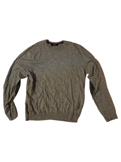 Alpha Studio Pullover Herren Kaschmir Wolle Meliert Grau Gr. 48 M