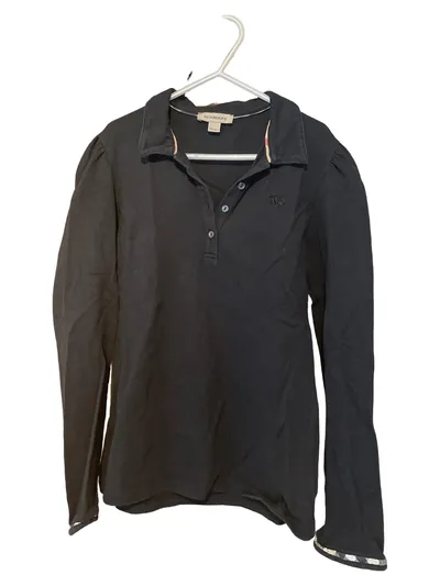 Burberry Kinder Poloshirt Langarm Schwarz Gr. 134 Casual
