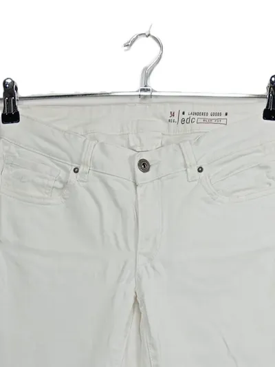 EDC by Esprit Damen Jeans Slim Fit Weiß Gr. 34 W34 Hose Stretch
