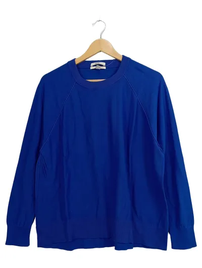 edc by Esprit Damen Pullover Gr. L Blau Baumwolle Rundhals Basic