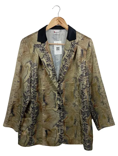 HERMANN LANGE COLLECTION Blazer Damen 42/XL Braun Animal-Print Elegant