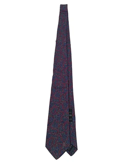 Dunhill Krawatte Herren 100% Seide Paisley Lila Blau Made in Italy