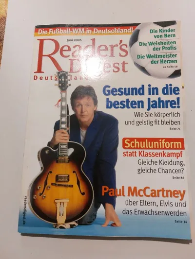 Reader's Digest - Paul McCartney - Juni 2006 Zeitschrift Musik Berühmtheiten