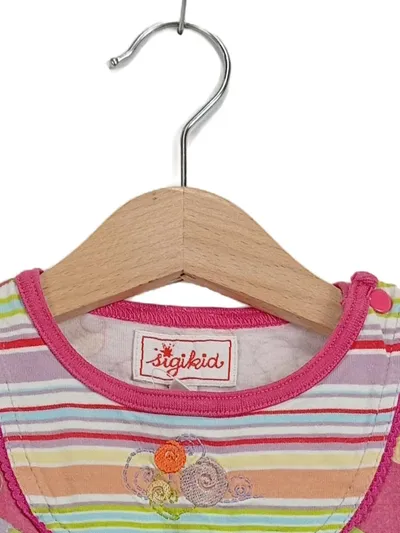 sigikid Kleid Baby Mädchen Gr. 86 Pink Handtaschen Streifen Applikation Sommer