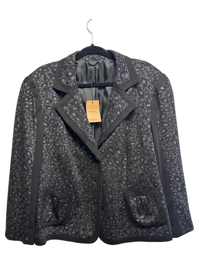 Atelier GS Damen Blazer Gr. 50/L Schwarz Elegant Tierdruck