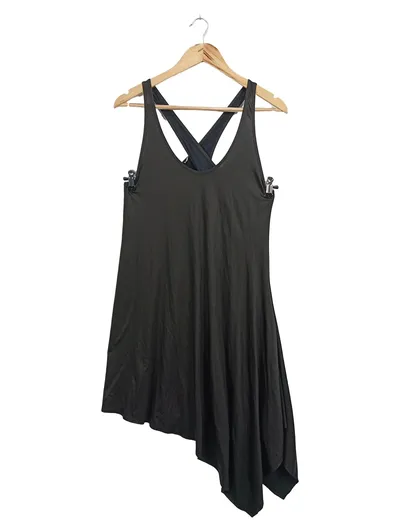 BARBARA BUI Cocktailkleid Damen 36/S Schwarz Seide Elegant Asymmetrisch Midi