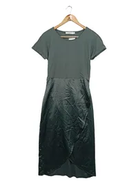 COSTES Damen Freizeitkleid Grün Gr. 36/S Casual Midi Kleid Baumwolle Polyester 1