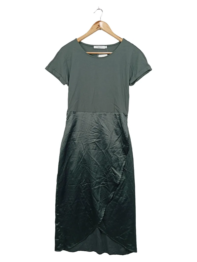 COSTES Damen Freizeitkleid Grün Gr. 36/S Casual Midi Kleid Baumwolle Polyester 1
