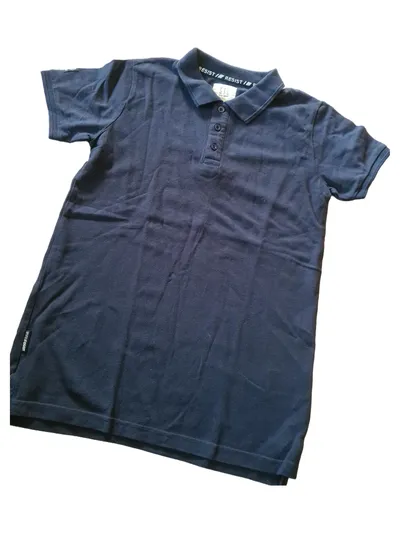 STC Kinder Poloshirt Gr. 152 Blau Kurzarm Casual Baumwolle