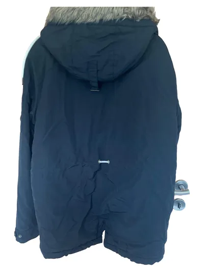 Ellesse Herren Parka Winterjacke Kapuze Kunstfell Blau Gr. 48/M Nylon
