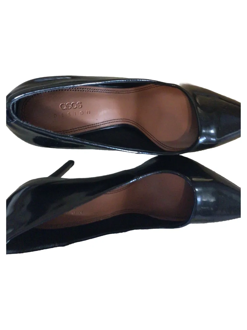 ASOS Design Damen Pumps Stiletto Schwarz Lackleder Gr. 38 High Heels Elegant 3