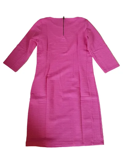 Street One Damen Freizeitkleid Gr. 40/L Pink Strukturmuster 3/4 Arm