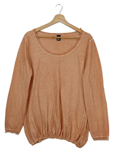 BEST CONNECTIONS Damen Langarmshirt Gr. 42/L Braun Casual Baumwolle