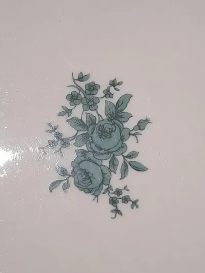 Weimar Porzellan Servierplatte Oval 27x18cm Rosen Blumen Klassisch Weiß