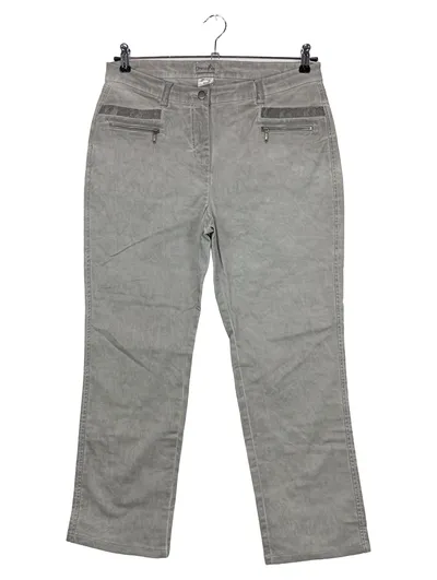 Dress In Damen Stoffhose Grau Gr. 42 Baumwolle Stretch Casual