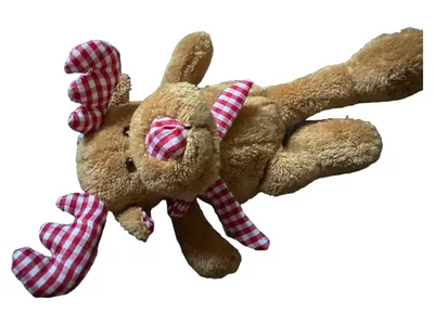 Stofftier Elch Kuscheltier Weihnachten Braun Karo 28cm Plüschtier