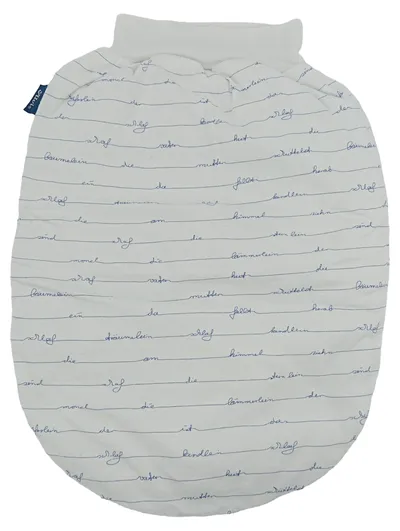 ALVI Baby Schlafsack Größe 50 Weiß mit Schriftzug Kinderschlafsack