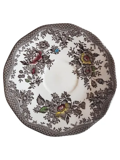 Enoch Wedgwood Unterteller Oriental Pheasants Porzellan Blumen Mehrfarbig 15cm