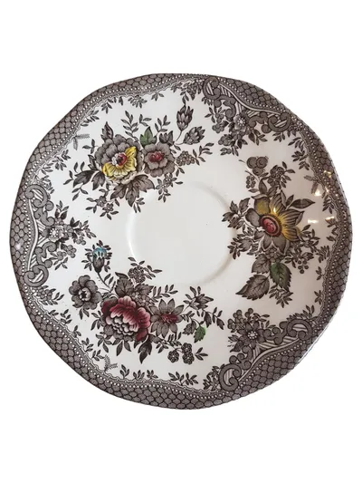 Enoch Wedgwood Unterteller Oriental Pheasant Porzellan Vintage Blumenmuster 15cm