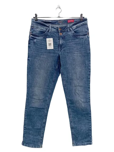 STOOKER Naxos Damen Jeans Tapered Fit Gr. 44 W35 Blau Stretch