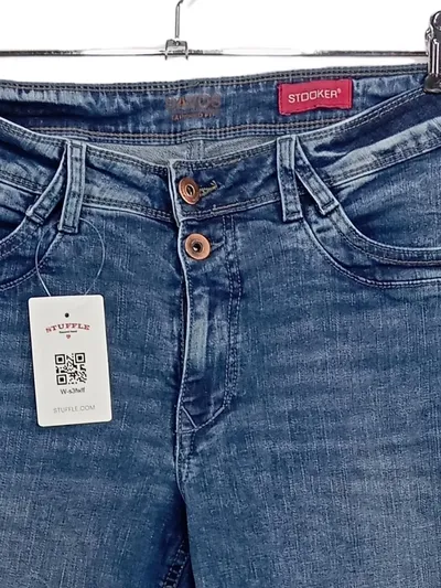 STOOKER Naxos Damen Jeans Tapered Fit Gr. 44 W35 Blau Stretch