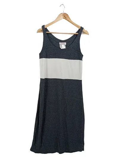 APRIORI Damen Freizeitkleid Midikleid gestreift grau Viskose Gr. 40/L