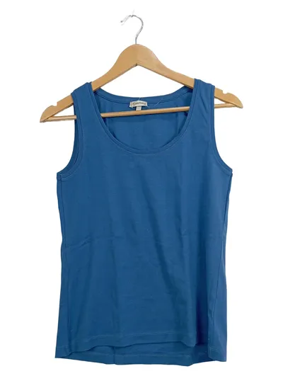 Deerberg Damen Tanktop Blau Gr. M Basic Baumwolle Ärmellos