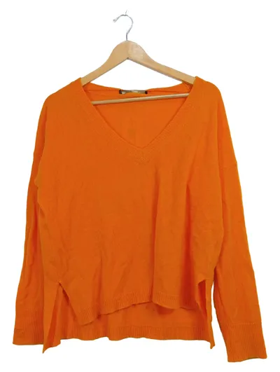 Windsor Damen Kaschmir Pullover V-Ausschnitt Orange Gr. 34/XS