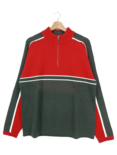 RODEO Herren Pullover Gr. 48/M Mehrfarbig Sportlich Casual Reißverschluss