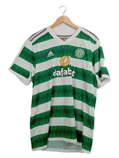 ADIDAS Celtic FC Fußball Trikot Herren 52/XL Grün Weiß Gestreift Kurzarm