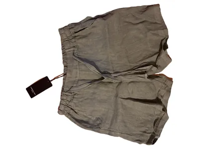Lawrence Grey Damen Leinen Shorts Raffungen Grün Gr. S W28 Freizeit